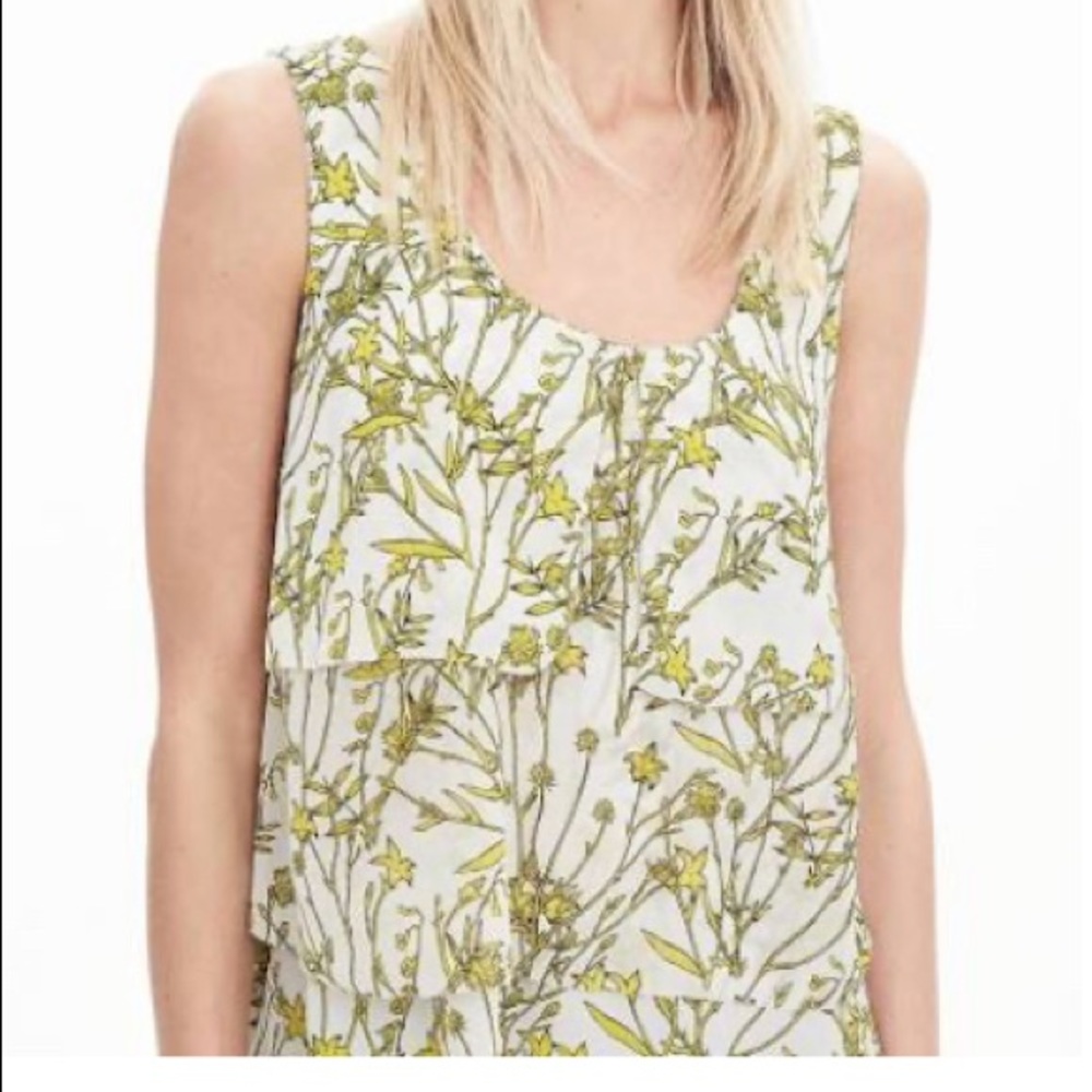 Banana 🍌 Republic White-Yellow Flowing Tank